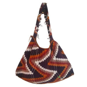 Handmade Knitted Crochet Cute Chevron Shoulder Bag